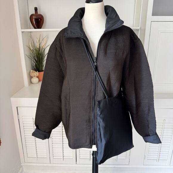 Mycra Pac Pleated Brown Black Reversible Rain Jacket with Bag Size ML - Picture 1 of 11